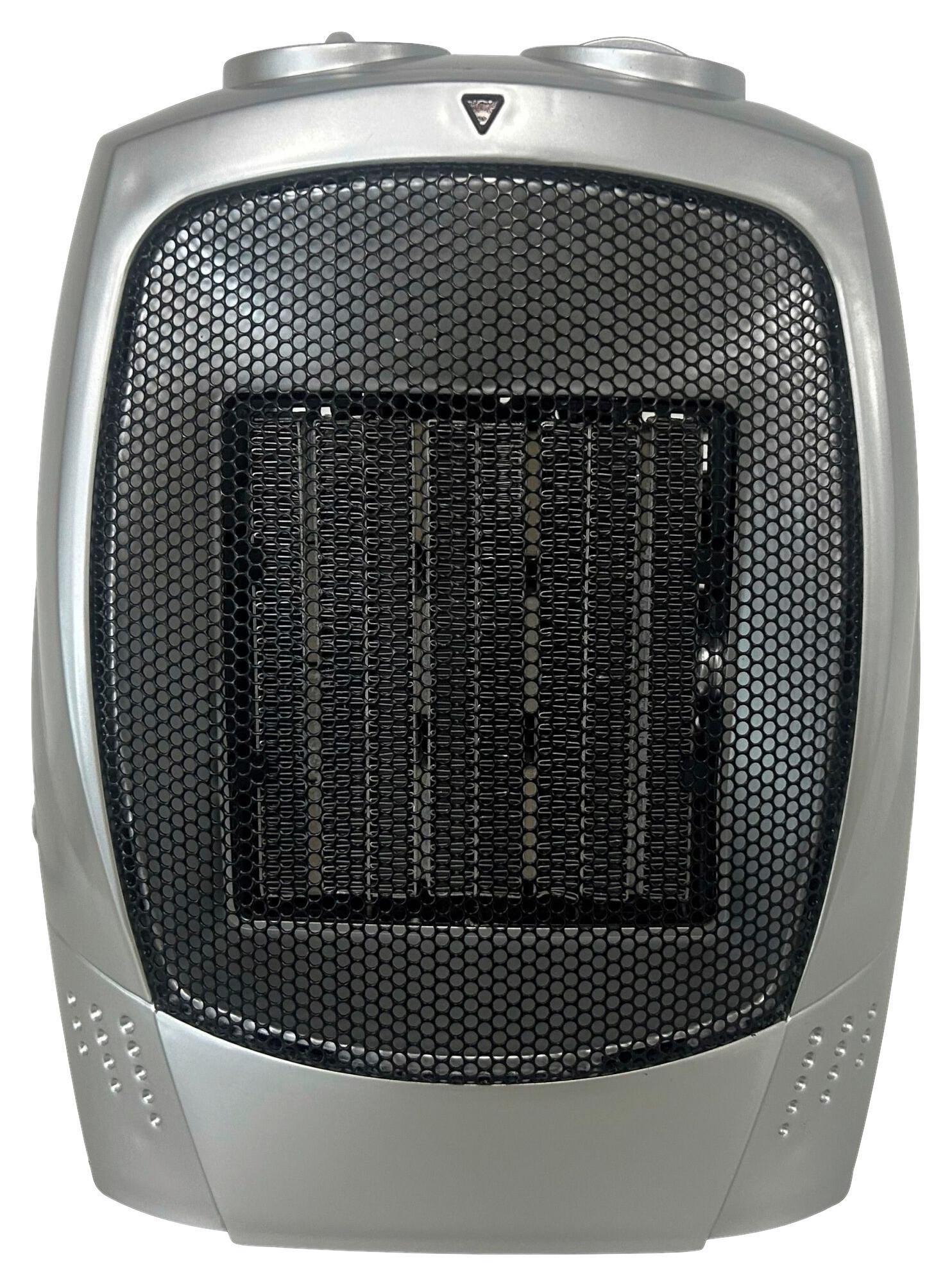 Heizstrahler Totm in Grau/Schwarz max. 750/1500W - šedá/černá, Konvenční, plast (18/13,5/23,5cm) - Insido