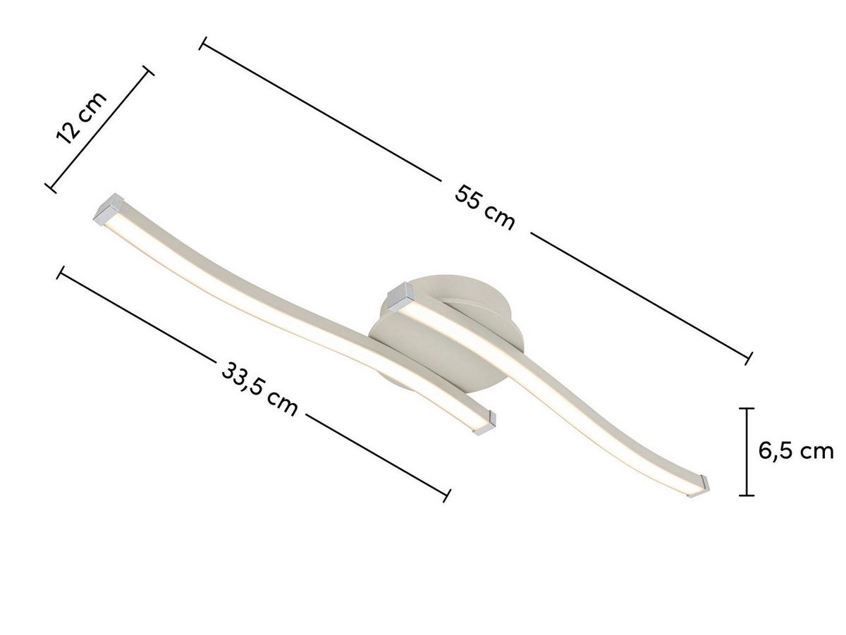 LED-Deckenleuchte Charlie *ph* - Sandfarben/Chromfarben, Basics, Kunststoff/Metall (12/55/6,5cm) - Luca Bessoni