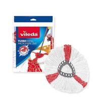 Návlek na mop TURBO - náhrada VILEDA TURBO 2V1 NÁHRADA - biela/červená, Konventionell, textil/plast (30-35cm) - Vileda