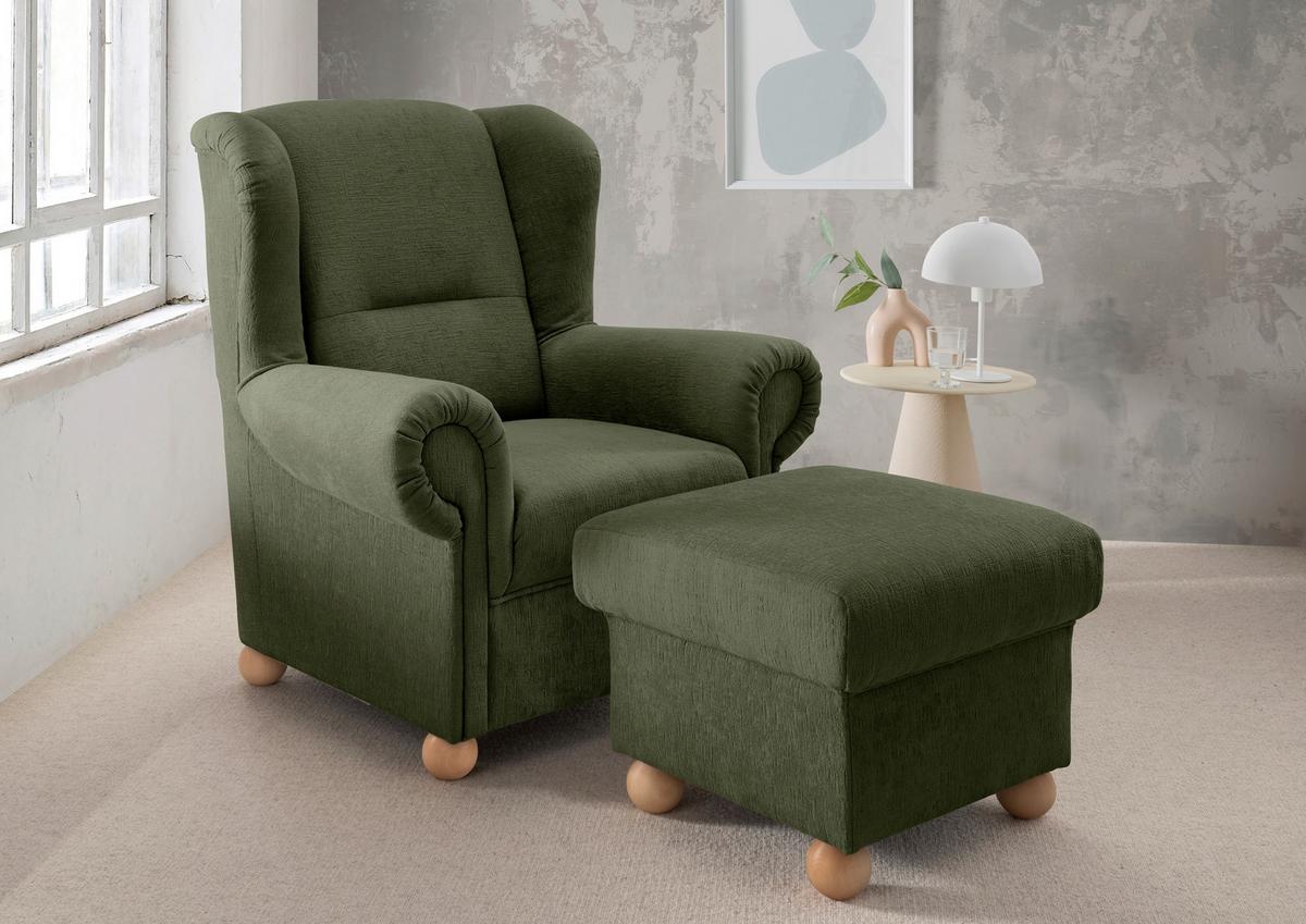 Hocker Torello Grün B: 56cm - Wildeiche/Grün, KONVENTIONELL, Textil (56/46/56cm) - Livetastic