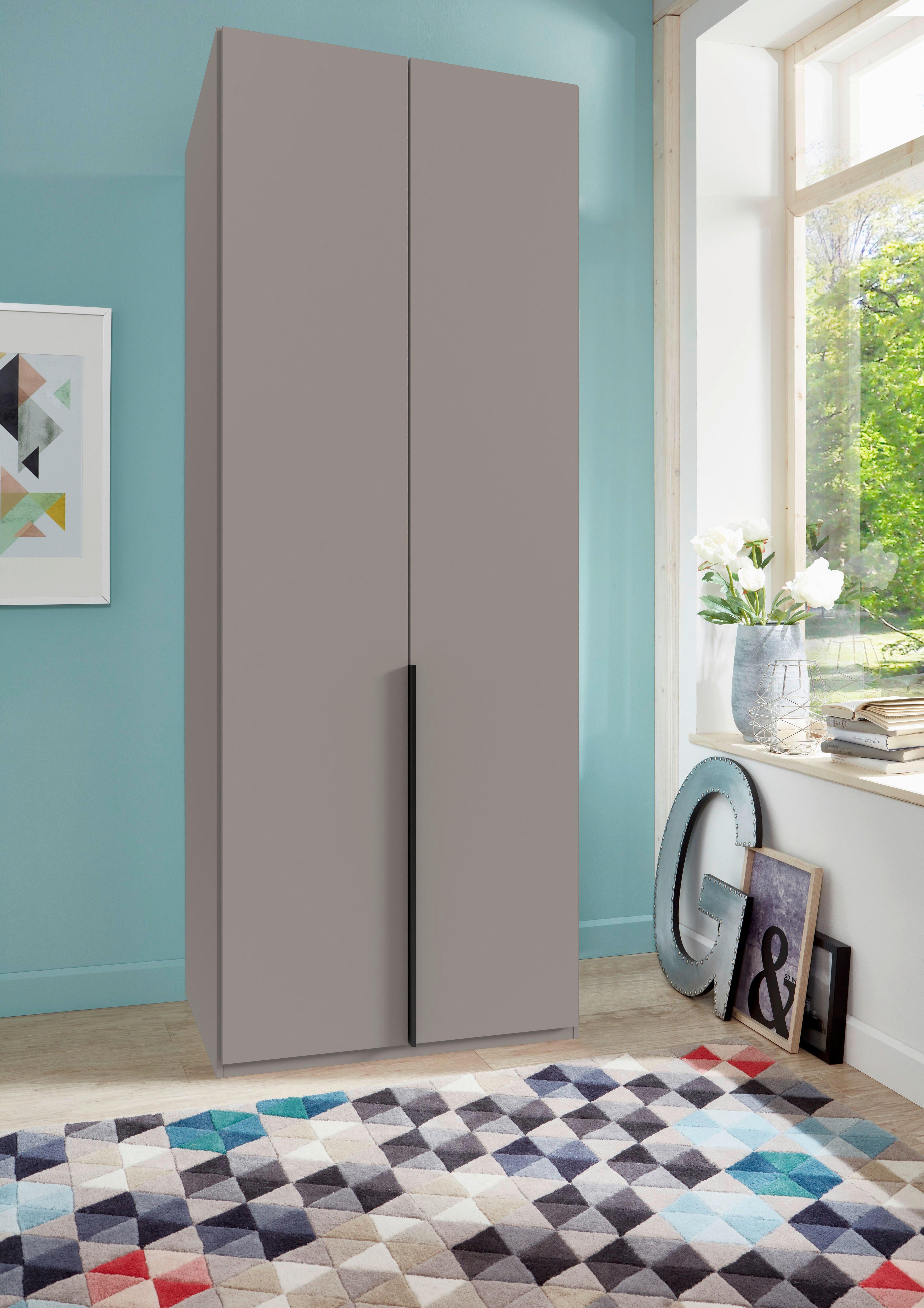 Drehtürenschrank Ny A Black Grau/sahara B: 90 Cm - Grau/Sahara, MODERN, Holzwerkstoff (90/236/58cm) - MID.YOU