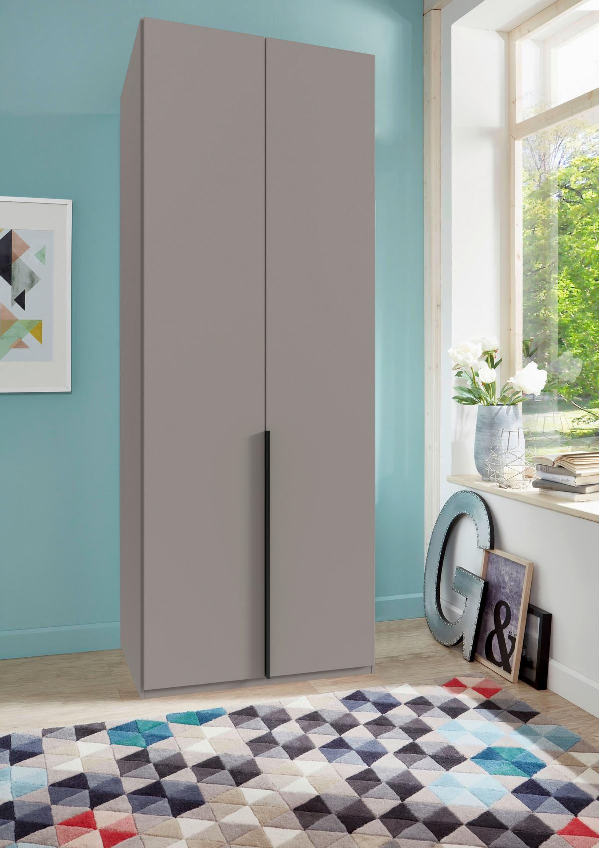 Drehtürenschrank Ny A Black Grau/sahara B: 90 Cm - Grau/Sahara, MODERN, Holzwerkstoff (90/236/58cm) - MID.YOU