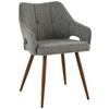 Armlehnstuhl Jamie - Walnussfarben/Grau, LIFESTYLE, Holz/Textil (55/80/60cm) - MID.YOU