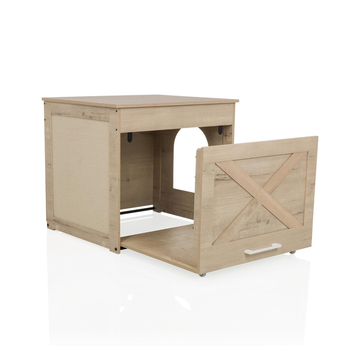 Tierhaus Kitty Pawbox Eichefarben B: 60cm - Eichefarben, MODERN, Holzwerkstoff (60/53,5/50cm) - MID.YOU
