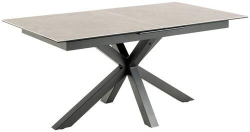 Esstisch ausziehbar Heaven 168-210x90x76cm Schwarz/Grau - Schwarz/Grau, Trend, Keramik/Metall (168-210/90/76cm) - MID.YOU