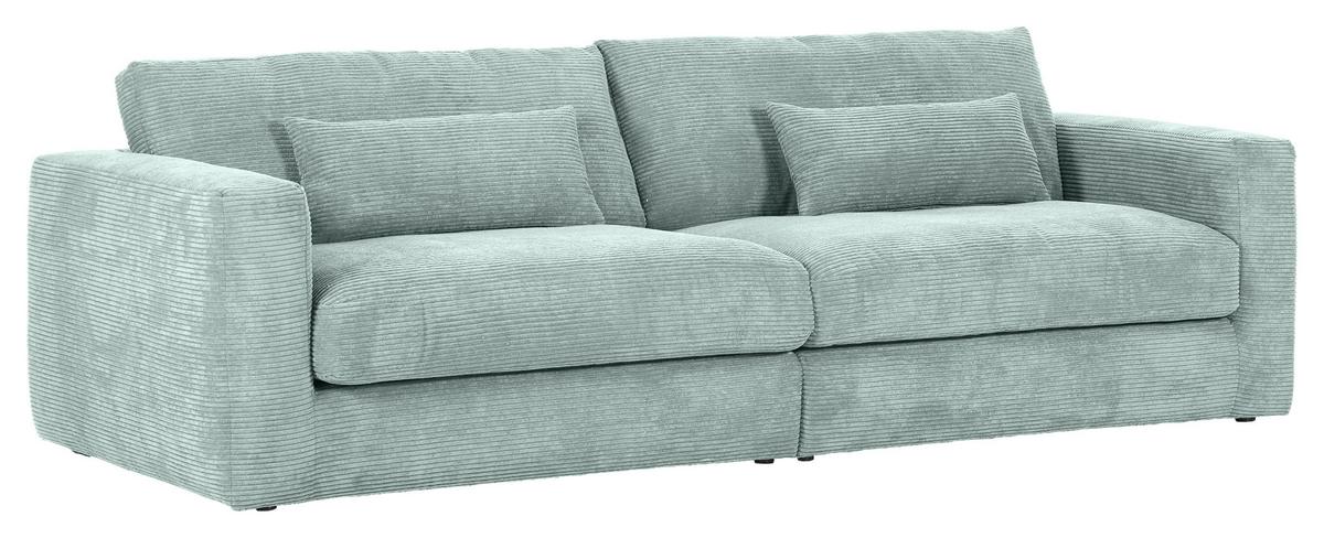 Bigsofa Manolis B: 260 Cm Mintgrün Cord - Schwarz/Mintgrün, KONVENTIONELL, Textil (260/66/115cm) - MID.YOU