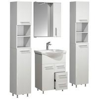 Badezimmer Lisalo L - Silberfarben/Weiß, MODERN, Glas/Keramik (115cm) - MID.YOU