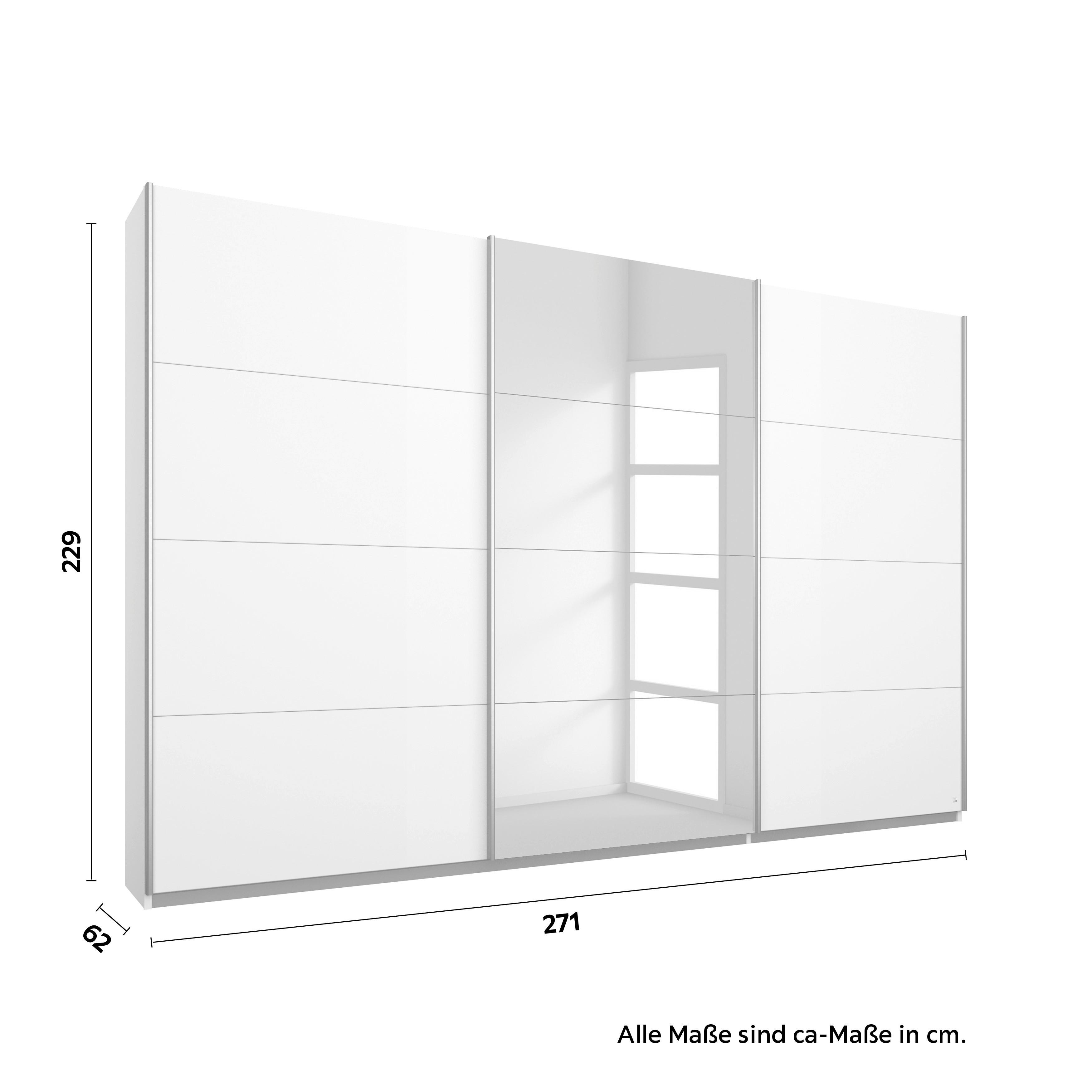 Šatníková skriňa Kulmbach KULMBACH - bílá/barvy hliníku, Konvenční, kov/kompozitní dřevo (271/229/62cm) - Mömax