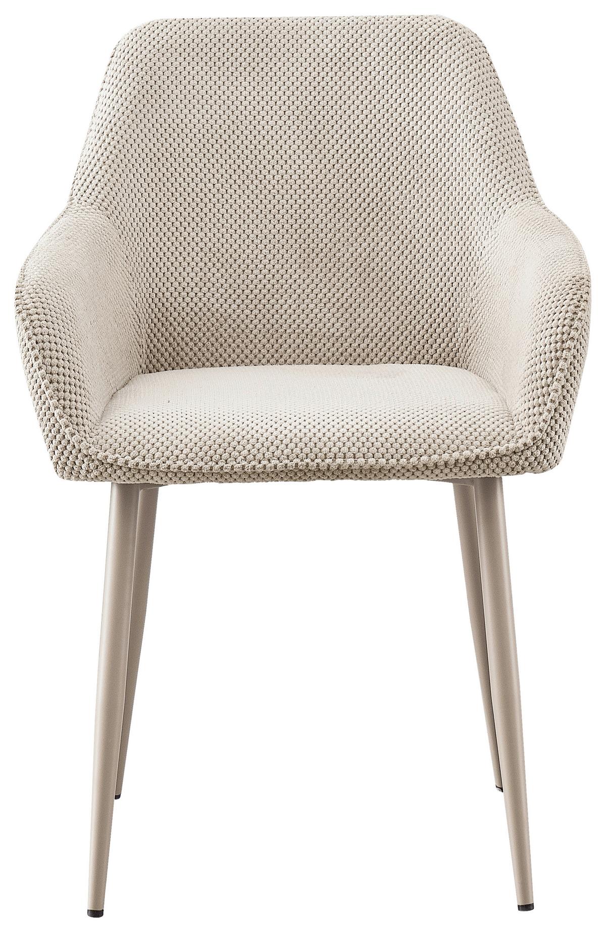 Szék Cora - bézs/krémszínű, Modern, textil/fém (56/81/62cm) - MID.YOU