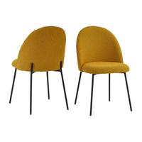 STUHL-SET Schwarz/Currygelb 2-teilig - Currygelb/Schwarz, MODERN, Textil/Metall (49,5/84/47,5cm) - MID.YOU