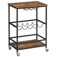 Servierwagen Schwarz, Dunkelbraun B: 60 Cm - Dunkelbraun/Schwarz, Trend, Holzwerkstoff/Metall (60/82/40cm) - MID.YOU