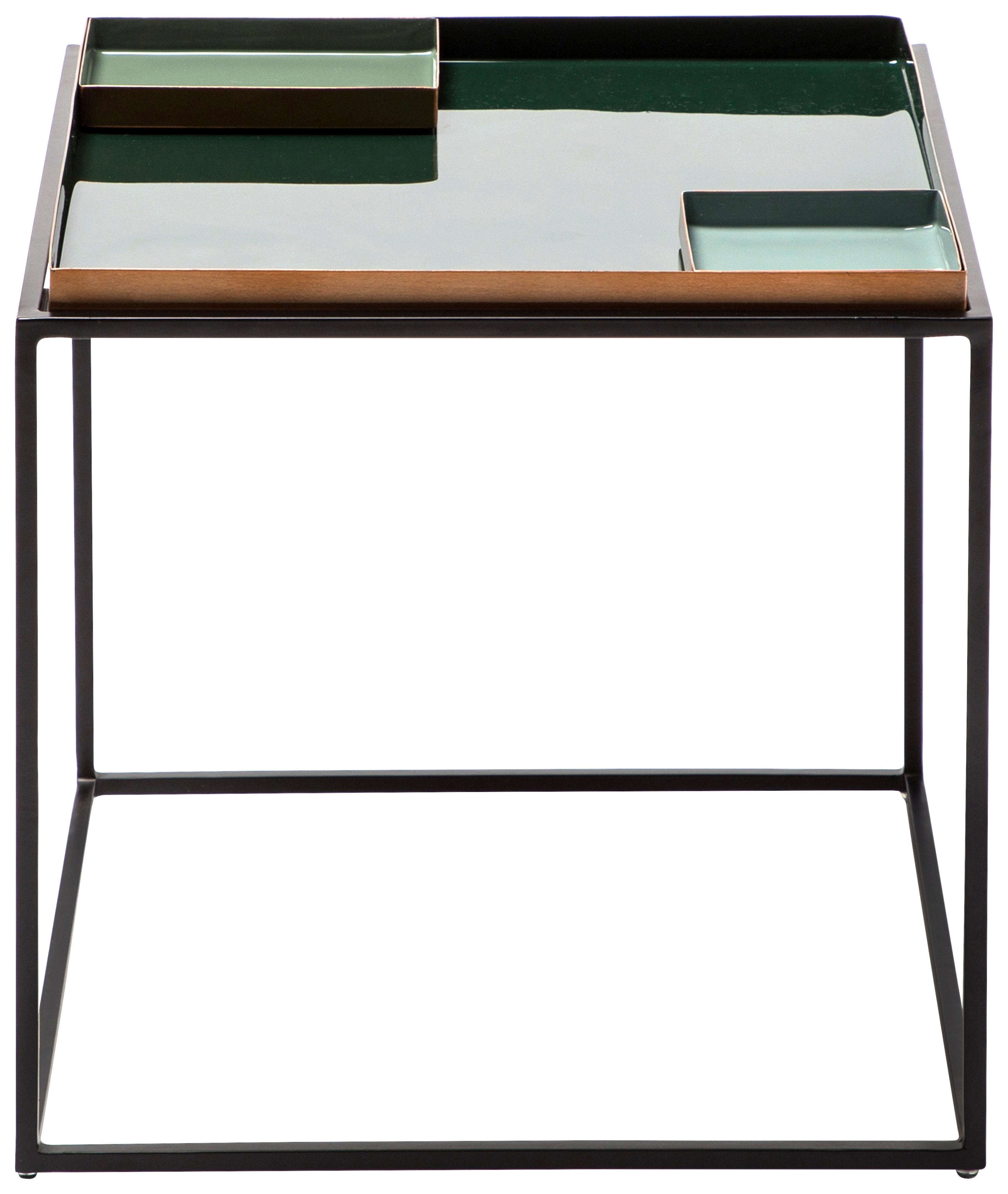 Beistelltisch Famosa 460 Dunke/Hellgrün B: 40 cm - Dunkelgrün/Schwarz, Design, Metall (40/40/40cm) - Kayoom
