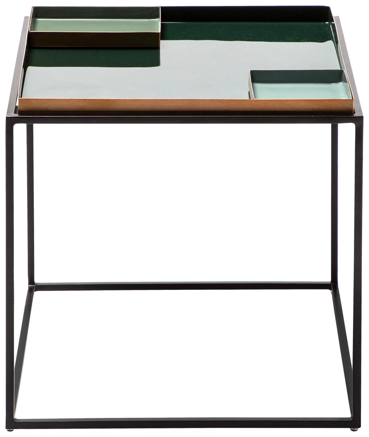 Beistelltisch Famosa 460 Dunke/Hellgrün B: 40 cm - Dunkelgrün/Schwarz, Design, Metall (40/40/40cm) - Kayoom