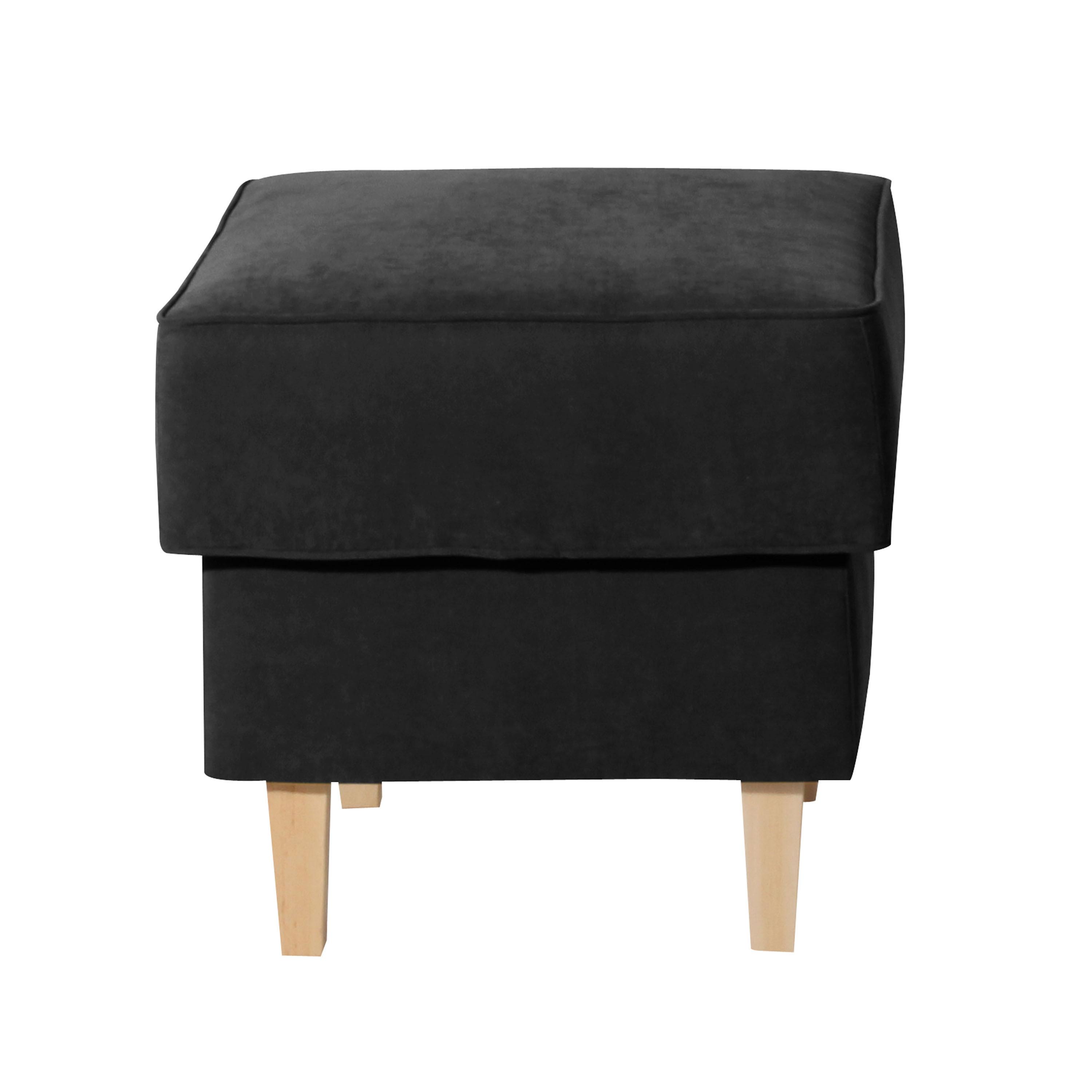 Hocker Lorris - Buchefarben/Schwarz, Design, Textil (53/45/53cm) - Max Winzer