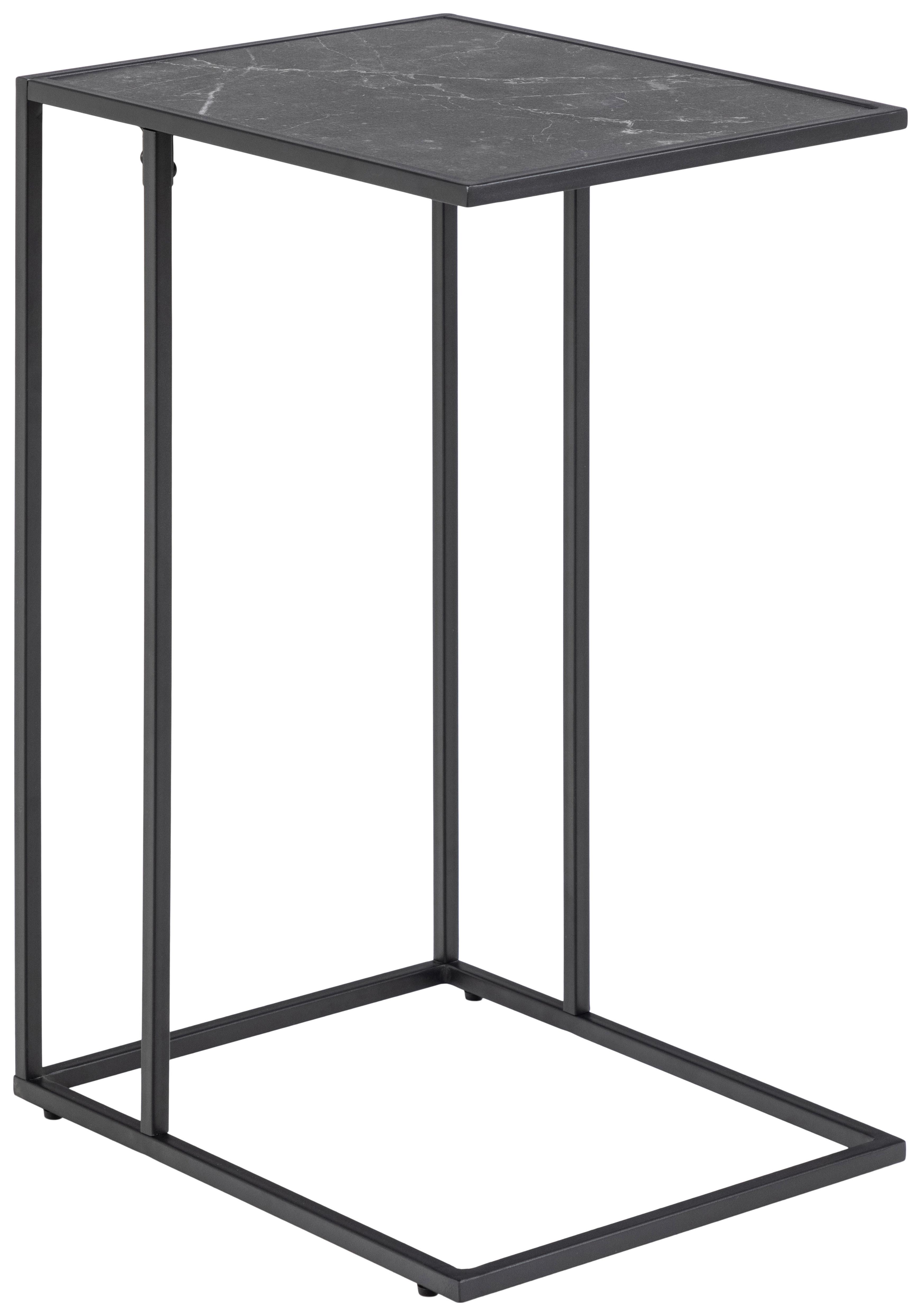 Beistelltisch Infinity - Schwarz, Design, Holzwerkstoff/Metall (43/35/63cm) - MID.YOU
