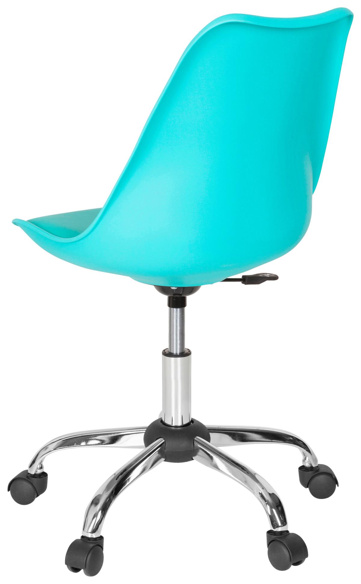 Drehstuhl Fancy Pro Lederlook Türkis bis 80kg - Türkis, MODERN, Kunststoff/Textil (48/86/54cm) - MID.YOU