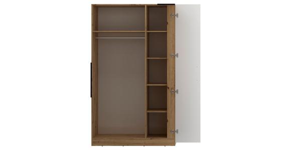 Eckschrank Begehbar mit Regal 120cm Box, Eiche Dekor/Weiß - Eichefarben/Weiß, MODERN, Holzwerkstoff (120/205/150cm) - Ondega