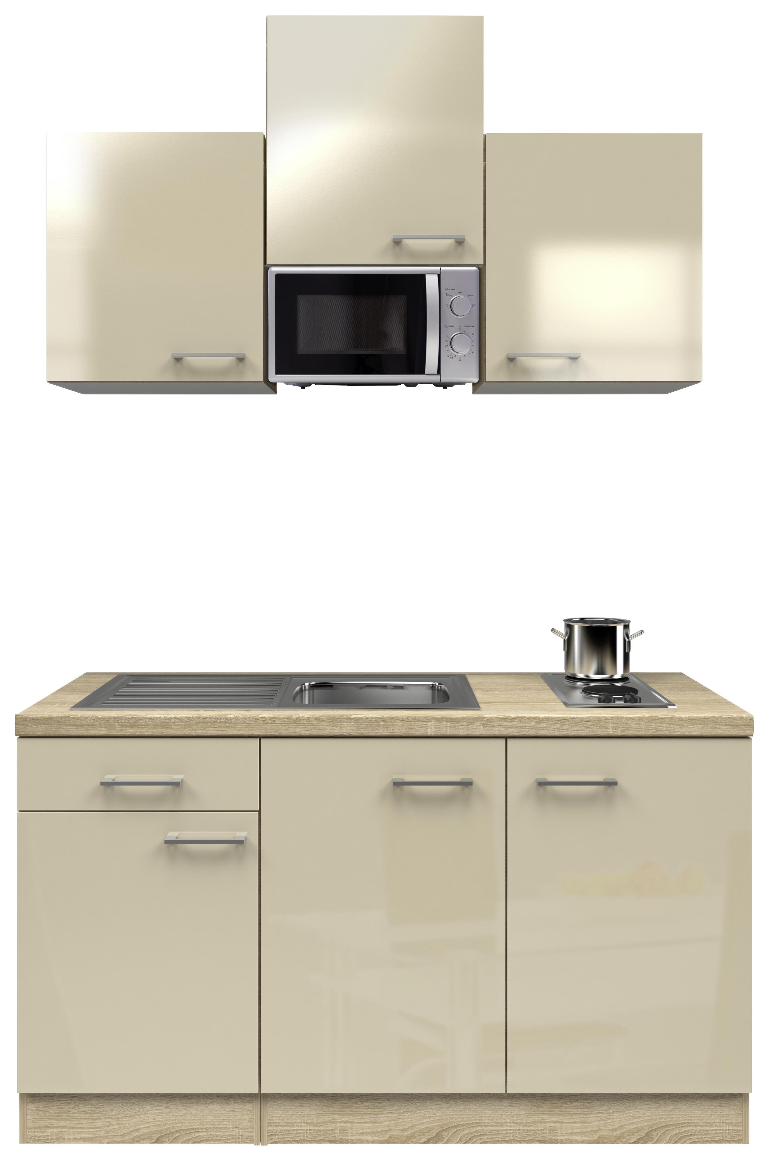 MID.YOU Küchenzeile Nepal mit Geräten 150 cm Kaschmir/Eiche Dekor