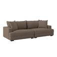 Megasofa Pelle-Megasofa - Wengefarben/Beige, Trend, Textil (261/124cm) - Luca Bessoni