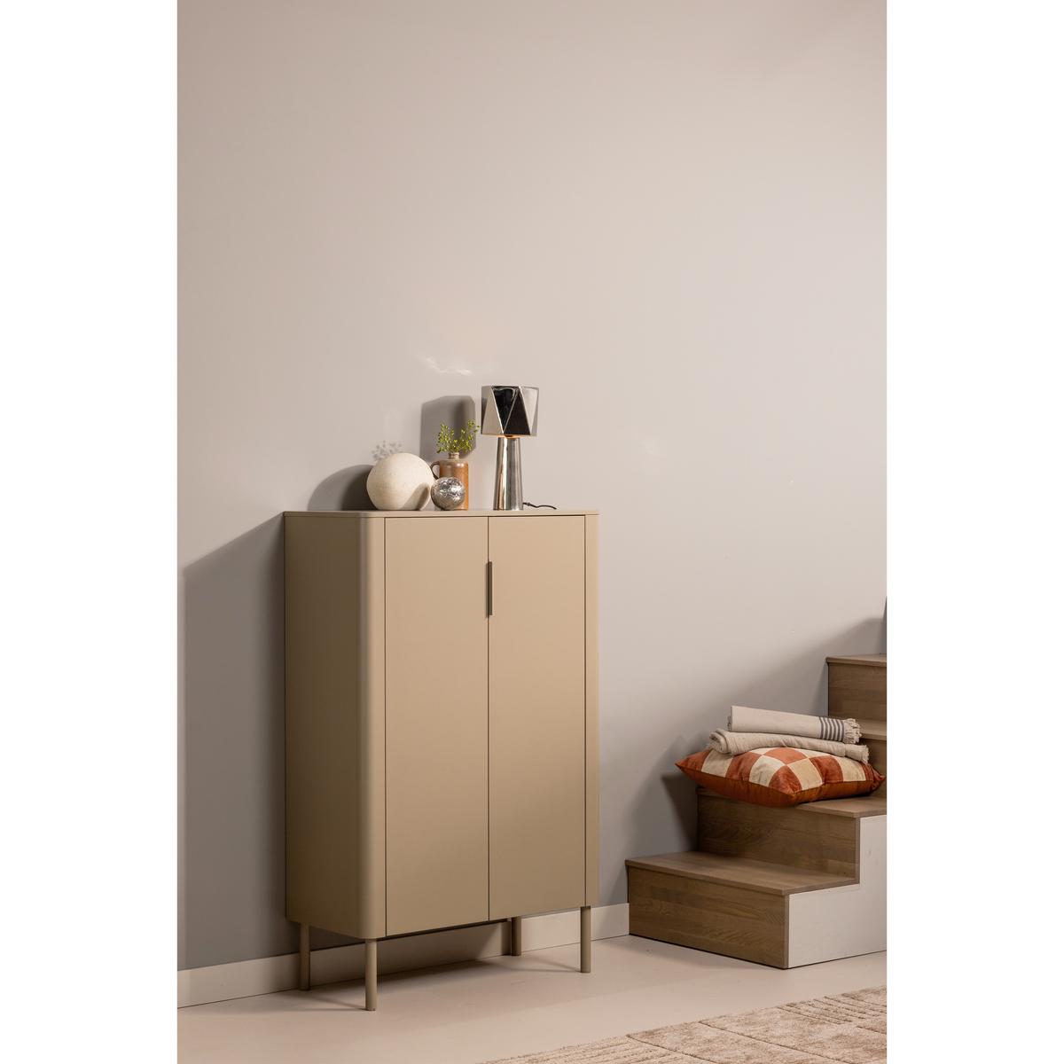 Schuhschrank Gunnar Schlammfarben B: 85 Cm - Schlammfarben/Schwarz, Design, Holz (85/135/39cm) - Livetastic