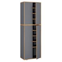 Schuhschrank Salia Anthrazit/Honigeiche B: 60 cm - Honigeiche/Anthrazit, Design, Holzwerkstoff (60/183/33cm) - MID.YOU