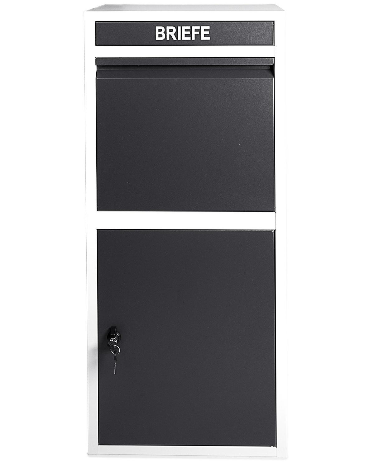 Paketbox Mit 2 Schlüsseln H: 103 Cm - Schwarz/Grau, Basics, Metall (41/103/38cm)