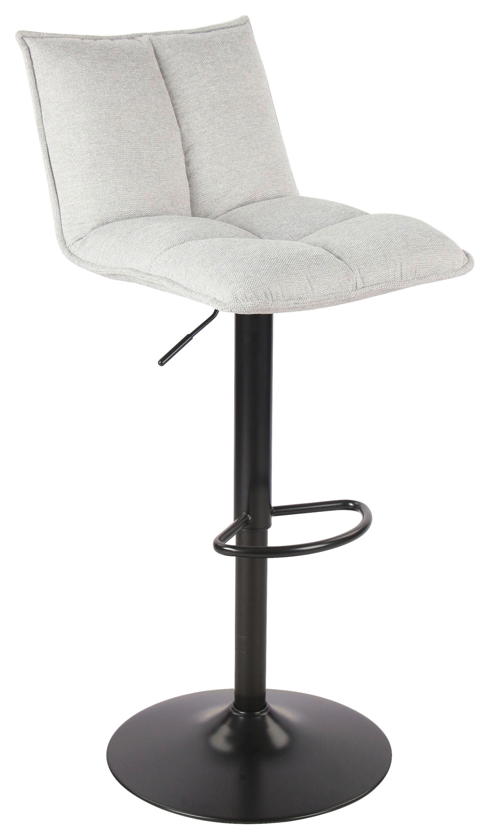 Barhocker Höhenversellbar Berto Hellgrau - Hellgrau/Schwarz, MODERN, Textil/Metall (54/117/53cm)