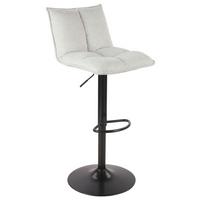 Barhocker höhenversellbar Berto hellgrau - Hellgrau/Schwarz, MODERN, Textil/Metall (54/117/53cm)