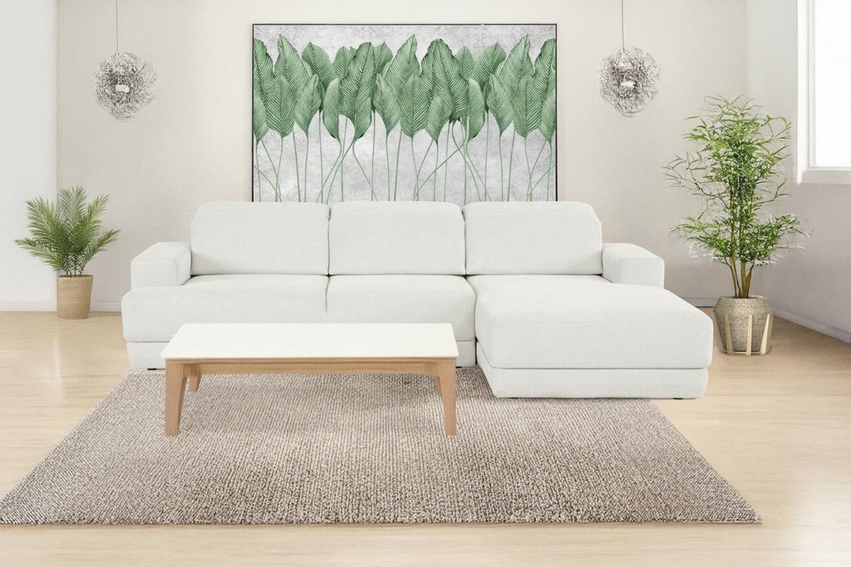 Ecksofa Frans Weiß S: 293 Cm - Schwarz/Weiß, Design, Textil (293/204cm) - MID.YOU