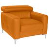 Polstersessel Sammy Gelb Leder - Chromfarben/Gelb, Design, Leder (99/78-92/106cm) - Livetastic