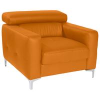 Polstersessel Sammy Gelb Leder - Chromfarben/Gelb, Design, Leder (99/78-92/106cm) - Livetastic