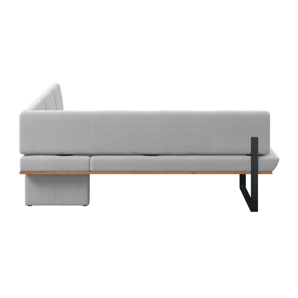 Eckbank Tistan Webstoff hellgrau, S:225x175cm - Hellgrau/Schwarz, MODERN, Holz/Textil (225/175cm) - James Wood