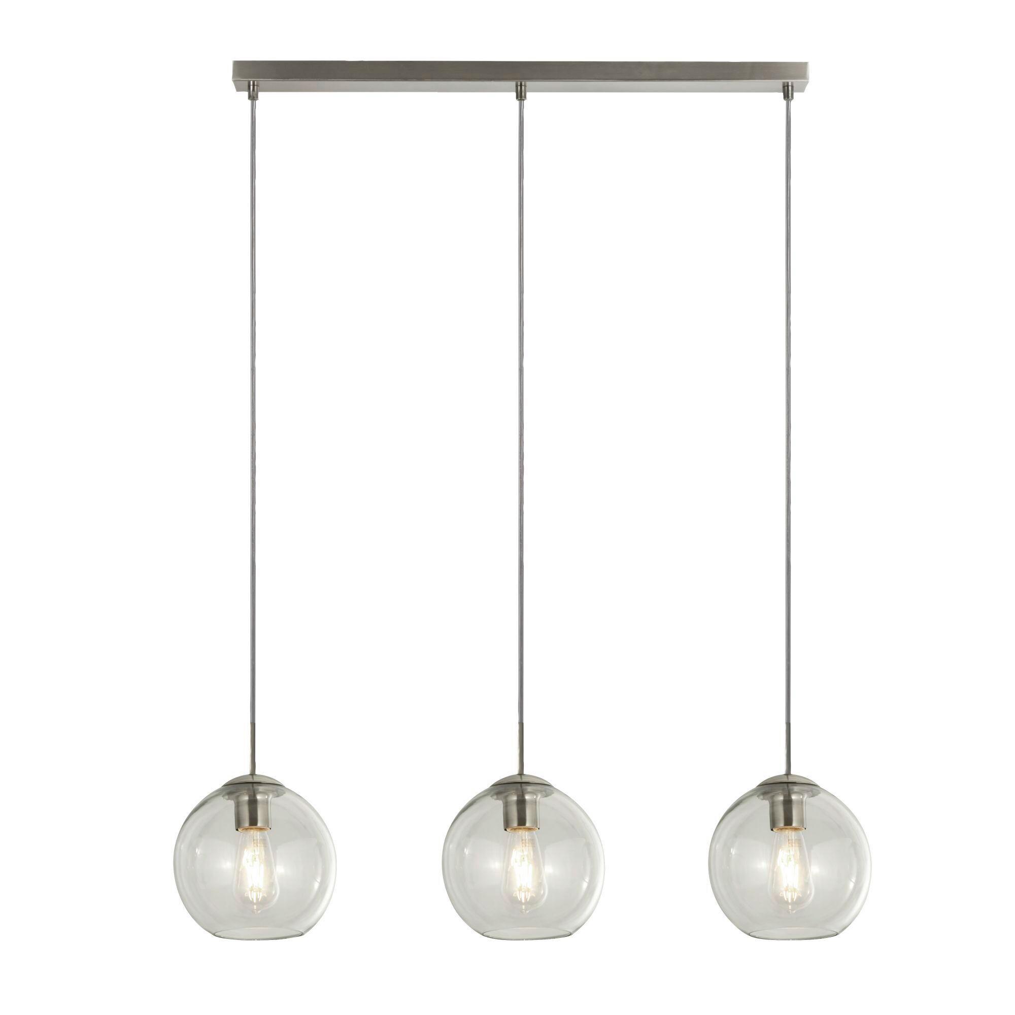 Hängeleuchte 1033-3cl - Chromfarben, Basics, Glas/Metall (81/15/147cm)