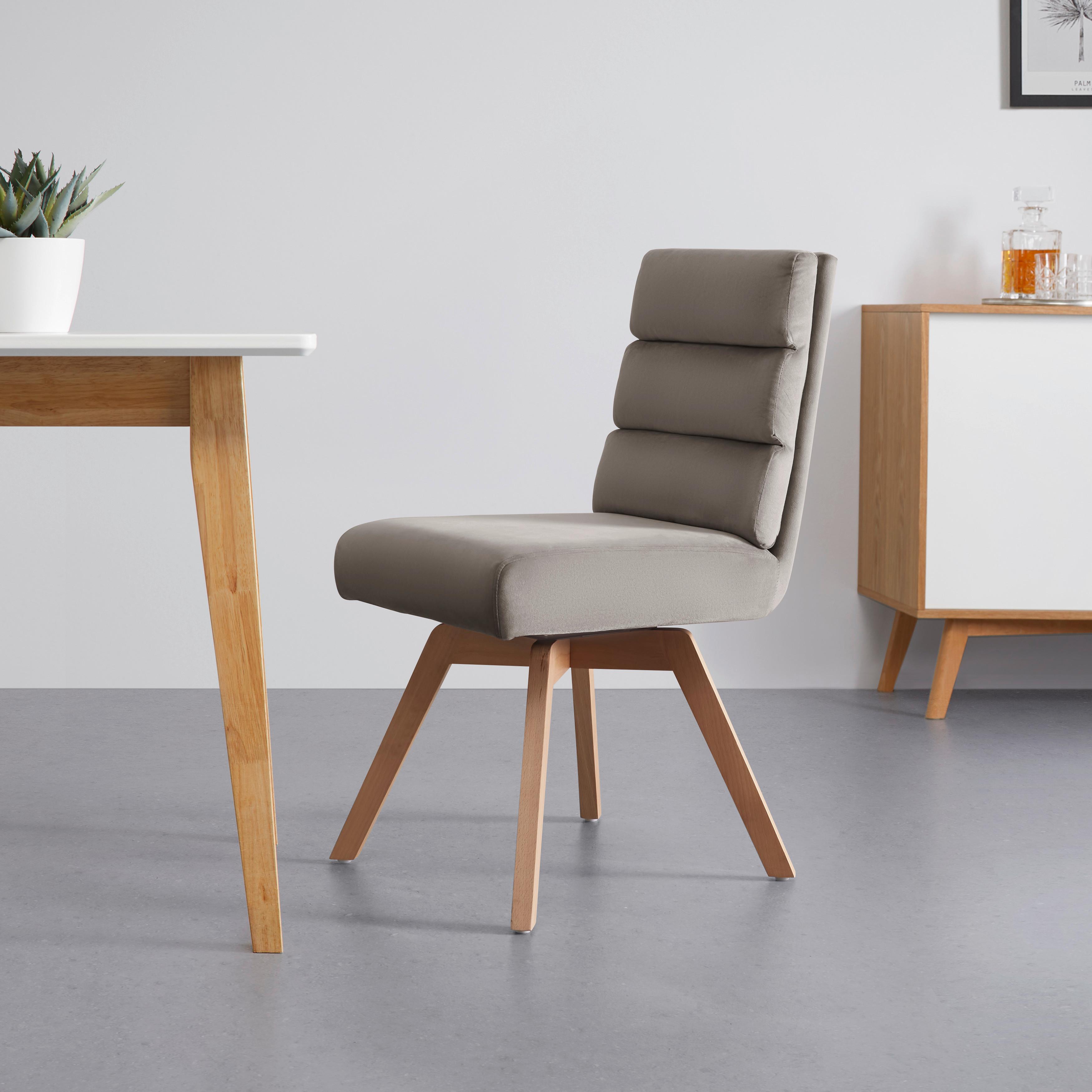 Otoční židle KATRIN taupe - přírodní barvy/šedohnědá, Moderní, dřevo/textil (45/88/62cm) - PBJ