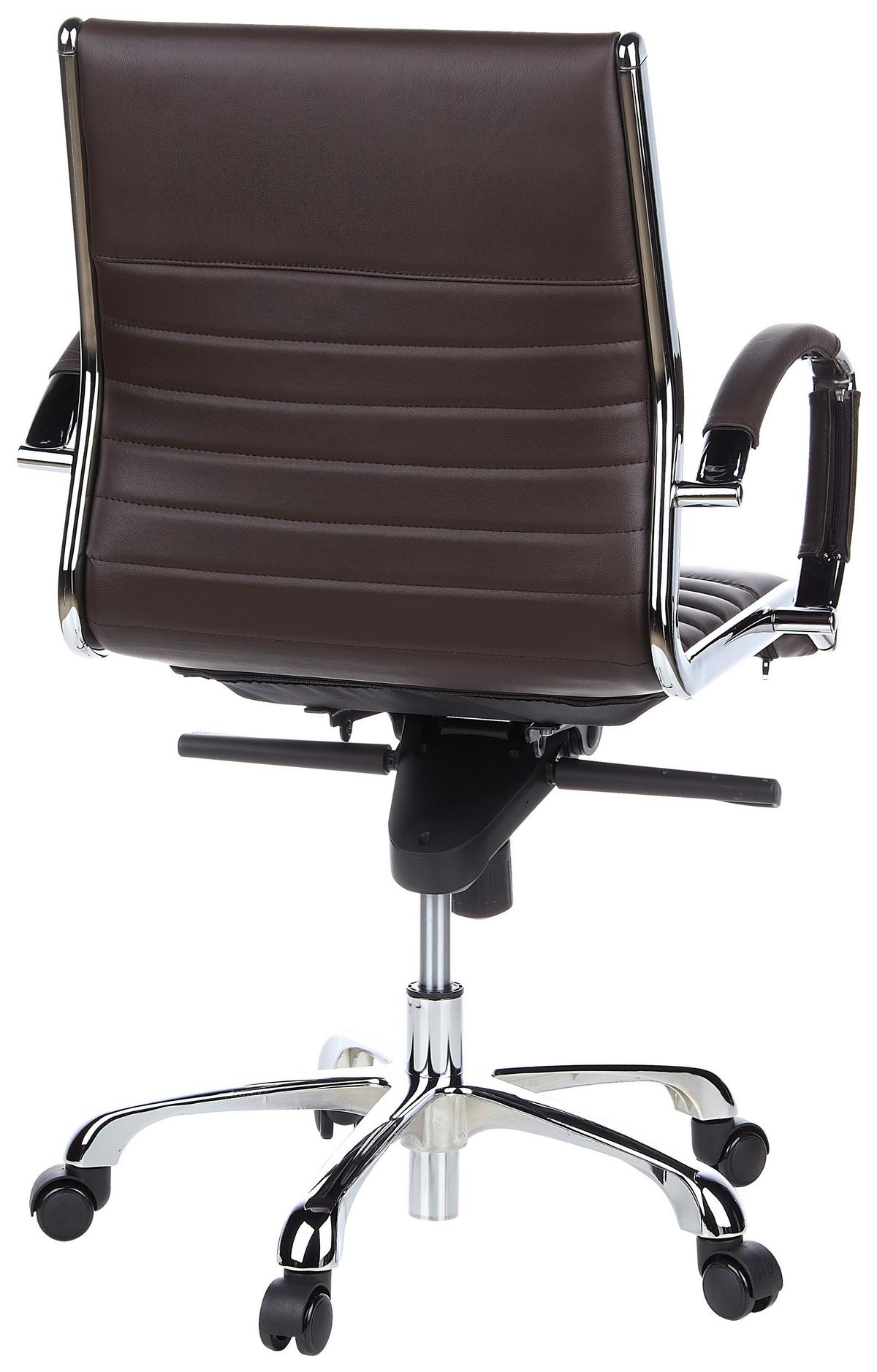 Drehstuhl Parma 10 Dunkelbraun - Chromfarben/Dunkelbraun, MODERN, Leder/Kunststoff (60/111/50cm) - MID.YOU