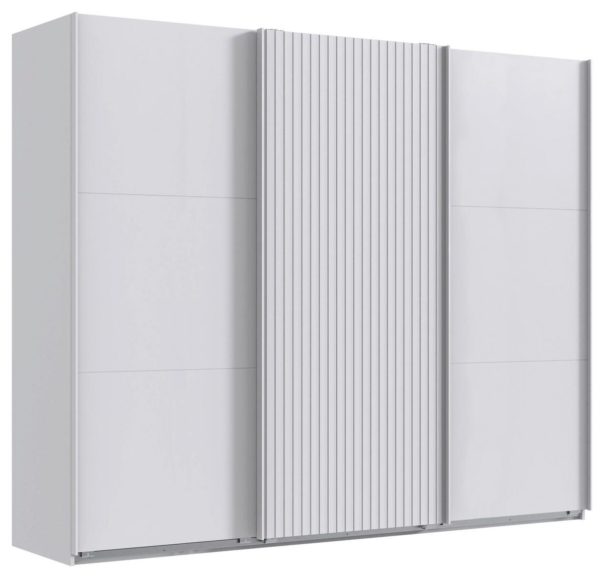 Schwebetürenschrank Andorra Weiß B: 250 Cm - Weiß, MODERN, Holzwerkstoff (250/216/65cm) - MID.YOU