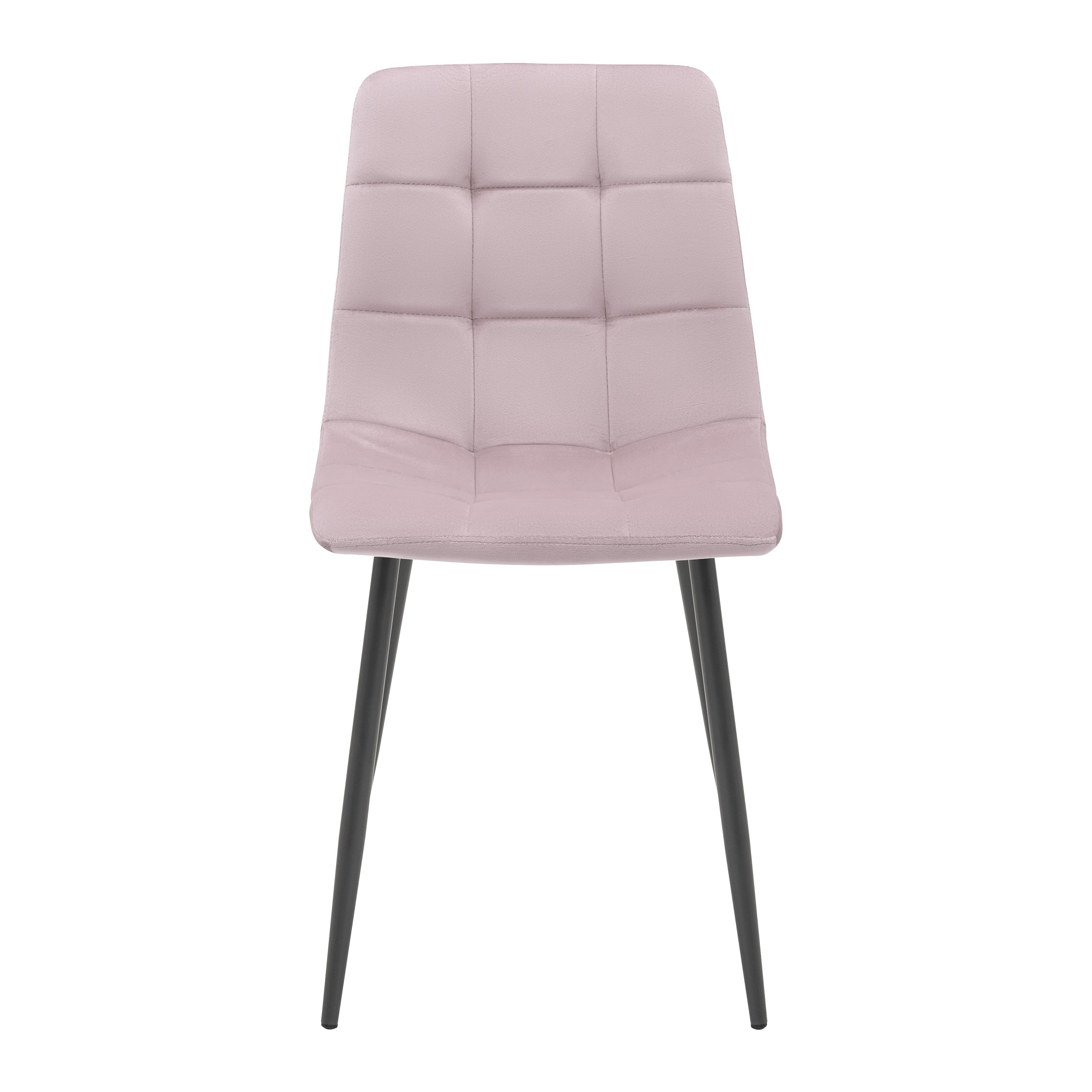 Jídelní Židle Ria Růžová - růžová/černá, Moderní, kov/textil (43,5/87/54cm) - Bessagi Home