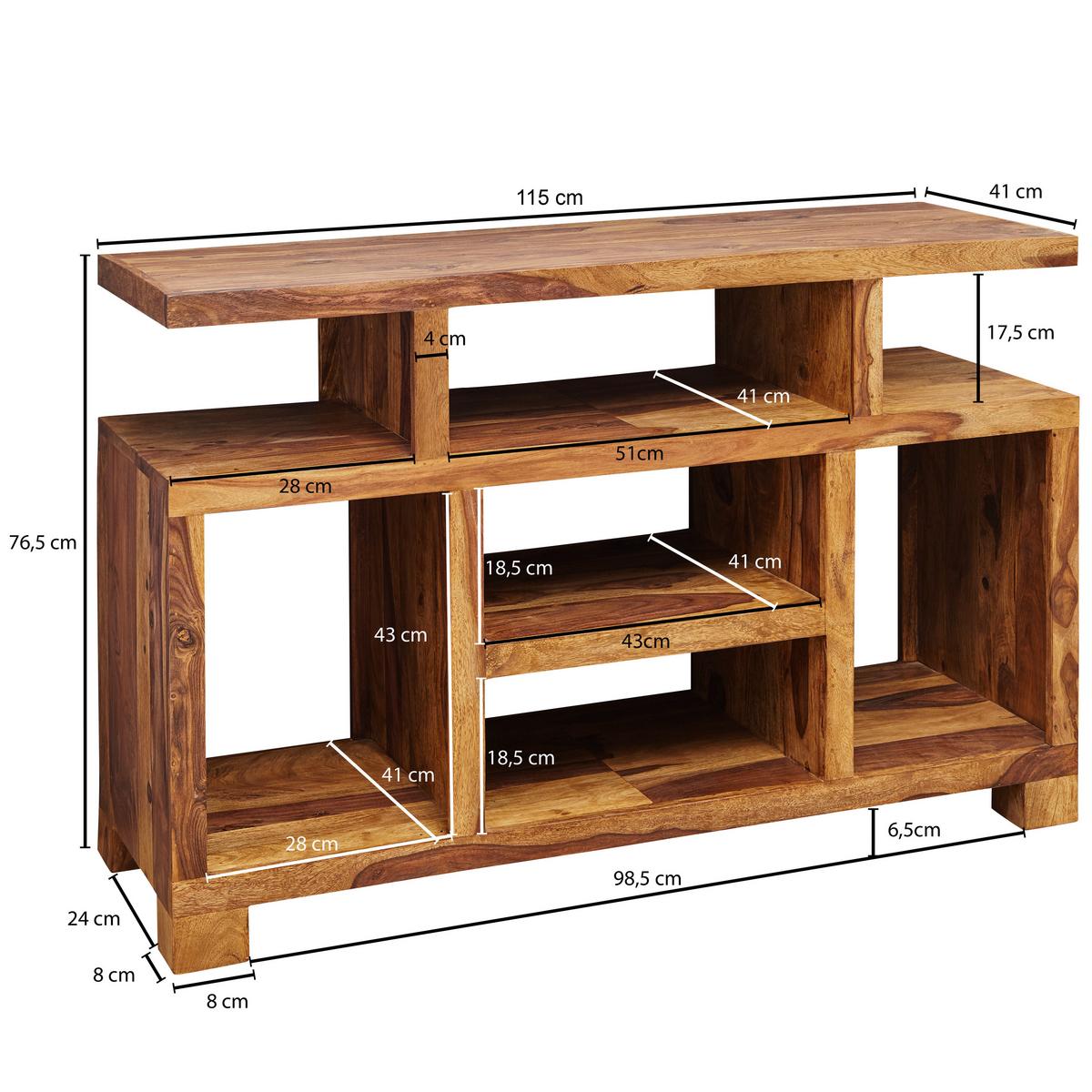 Sideboard Sheesham Sheeshamfarben B: 115 cm - Sheeshamfarben, Design, Holz (115/76,5/41cm) - MID.YOU