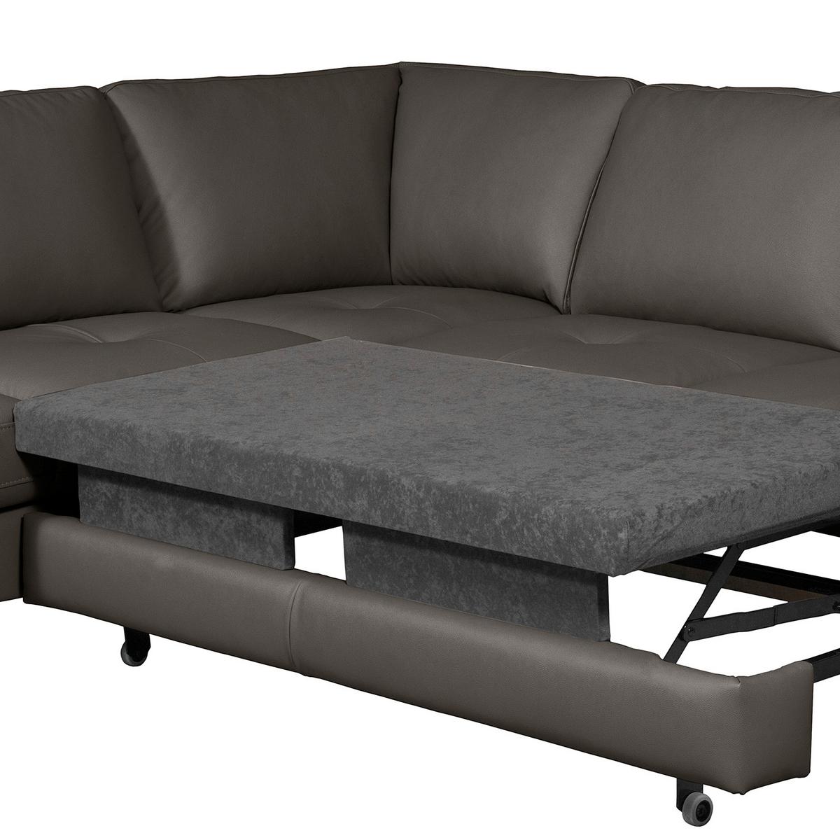 Ecksofa Fargo Dunkelbraun B: 190x234 Cm - Dunkelbraun/Buchefarben, Design, Leder/Textil (190/234cm) - Livetastic
