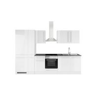 Küchenblock Jazz 8 310 Weiß B: 310 cm - Weiß Hochglanz/Dunkelgrau, LIFESTYLE, Holzwerkstoff (310cm) - P & B