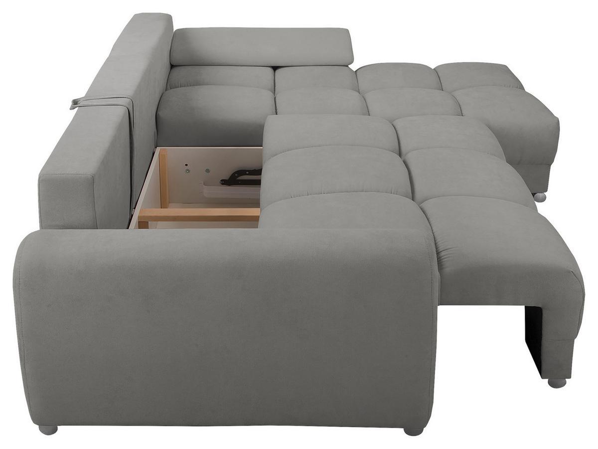 Ecksofa Azzuro Grau S: 256x175 Cm - Silberfarben/Grau, Design, Textil (256/175cm) - Livetastic