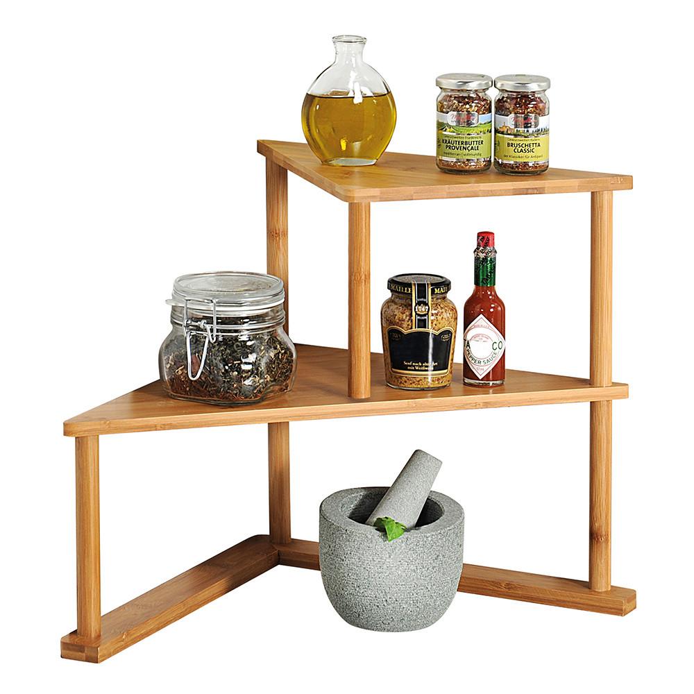 Kücheneckregal Bambus, BxHxT: 52x39x29,5 cm - Hellbraun, Basics, Holz (52/39/29,5cm) - Kesper