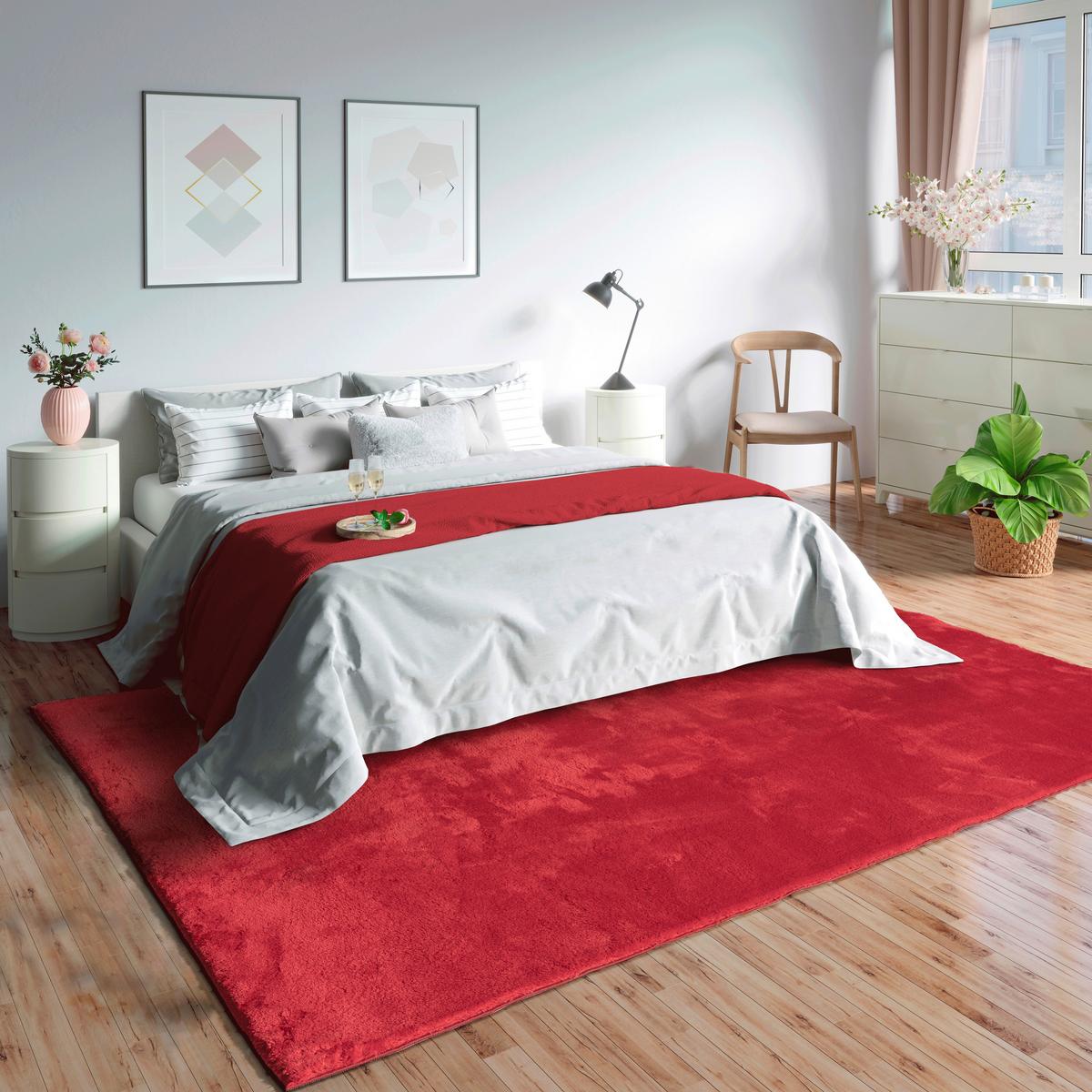 Fellteppich Loft - Rot, KONVENTIONELL, Textil (240/340cm)