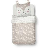 POSTEĽNÁ BIELIZEŇ FOX - biela/béžová, textil (140/200cm)