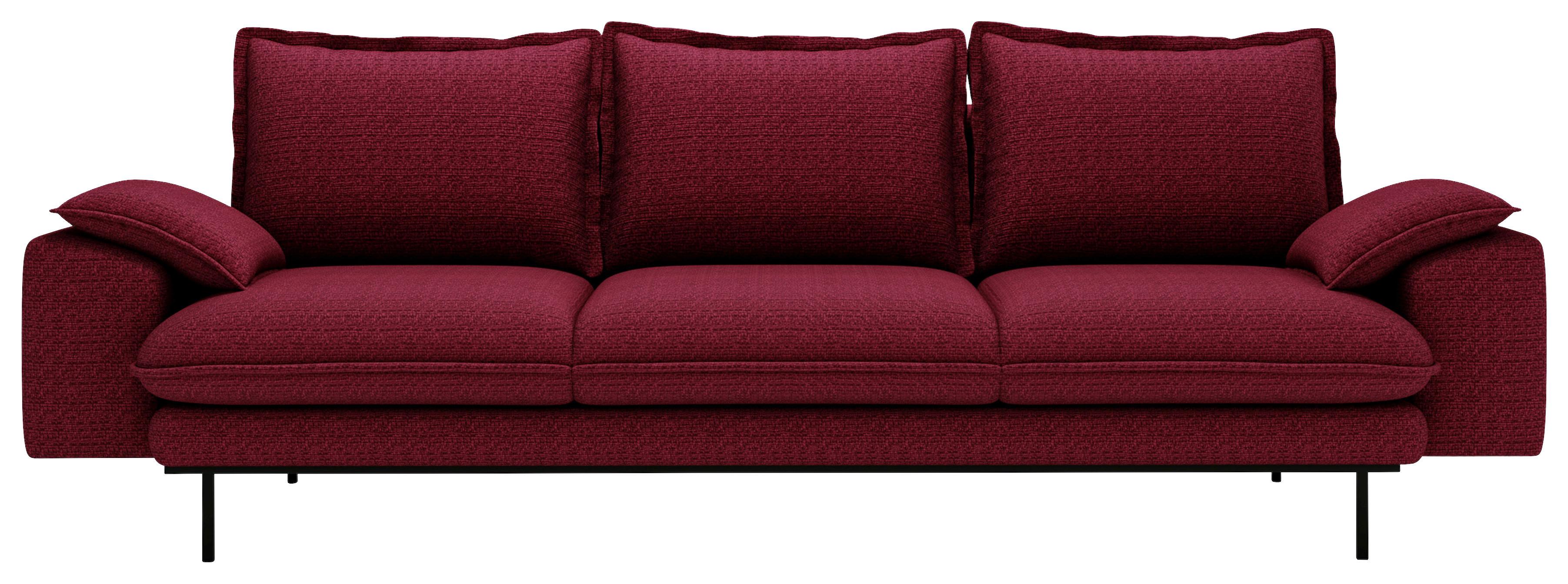 Sierra 3 Bordeaux B: 267 cm - Bordeaux/Schwarz, Design, Textil (267/92/97cm) - Livetastic