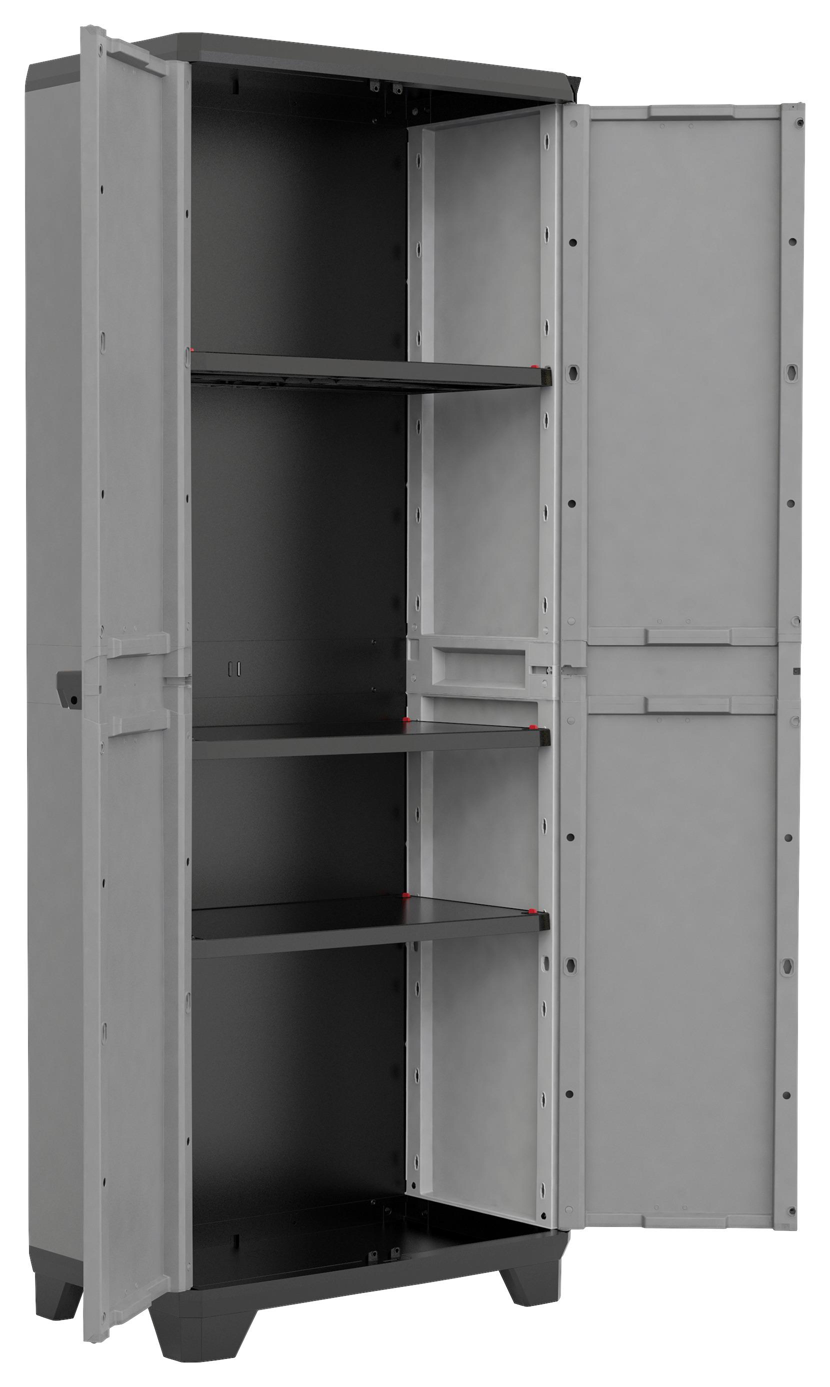 Plastová skriňa STILO vysoká - sivá, Basics, plast (68/173/39cm)