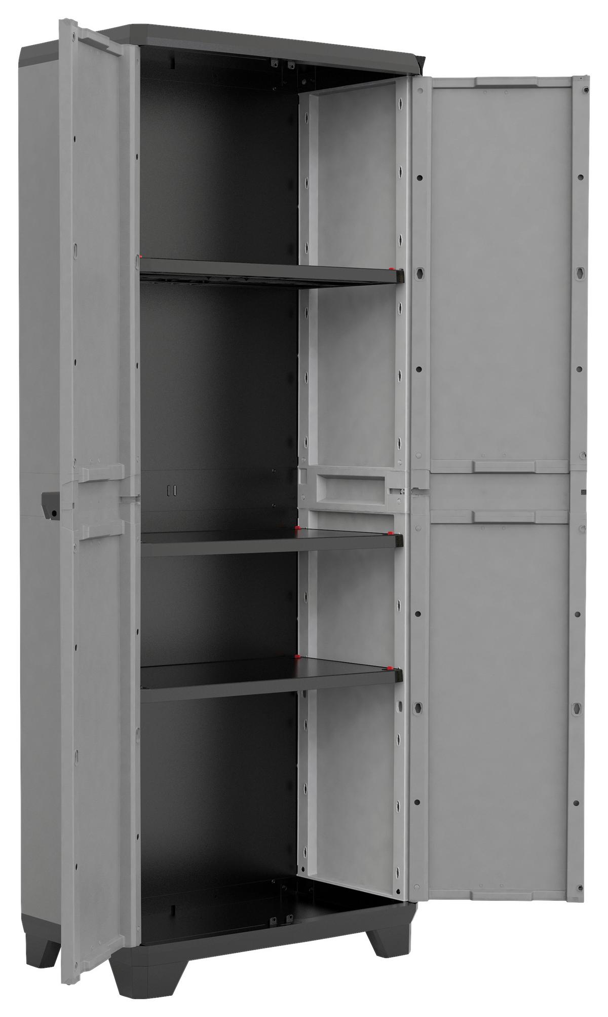 Plastová skriňa STILO vysoká - sivá, Basics, plast (68/173/39cm)