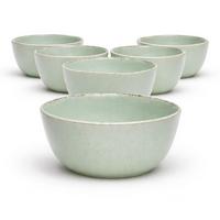 Müslischalenset, 6-Teilig Steinzeug, Grün - Grün, Basics, Keramik (11/6cm) - Van Well