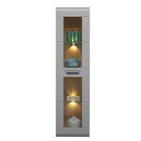Hängevitrine Auris B: 40,3 cm Eiche/Basalt - Grau, MODERN, Glas/Holzwerkstoff (40,3/153,4/37,1cm) - Luca Bessoni