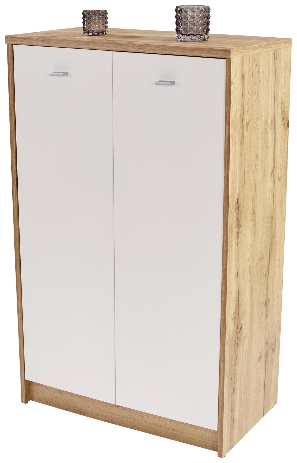 KOMODA 4-YOU NEW YUK07 - bílá/barvy dubu, Moderní, kompozitní dřevo/plast (74/111,4/34,6cm)
